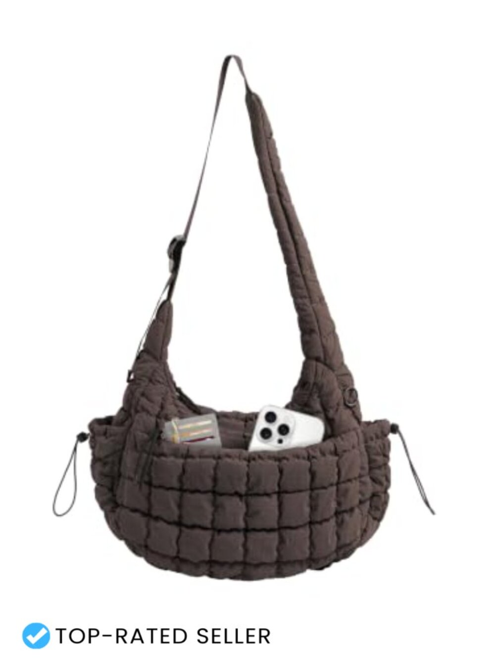 Quilted Nylon Hobo Bag Large Tote Crossbody Shoulder Purse